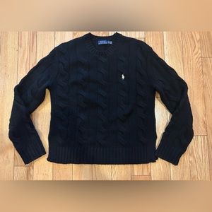 Polo wool cashmere cable knit sweater